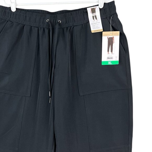 Mondetta Women's Pull-on Stretch High Rise Textured Black Ankle Pant Size XL NWT - Picture 5 of 14